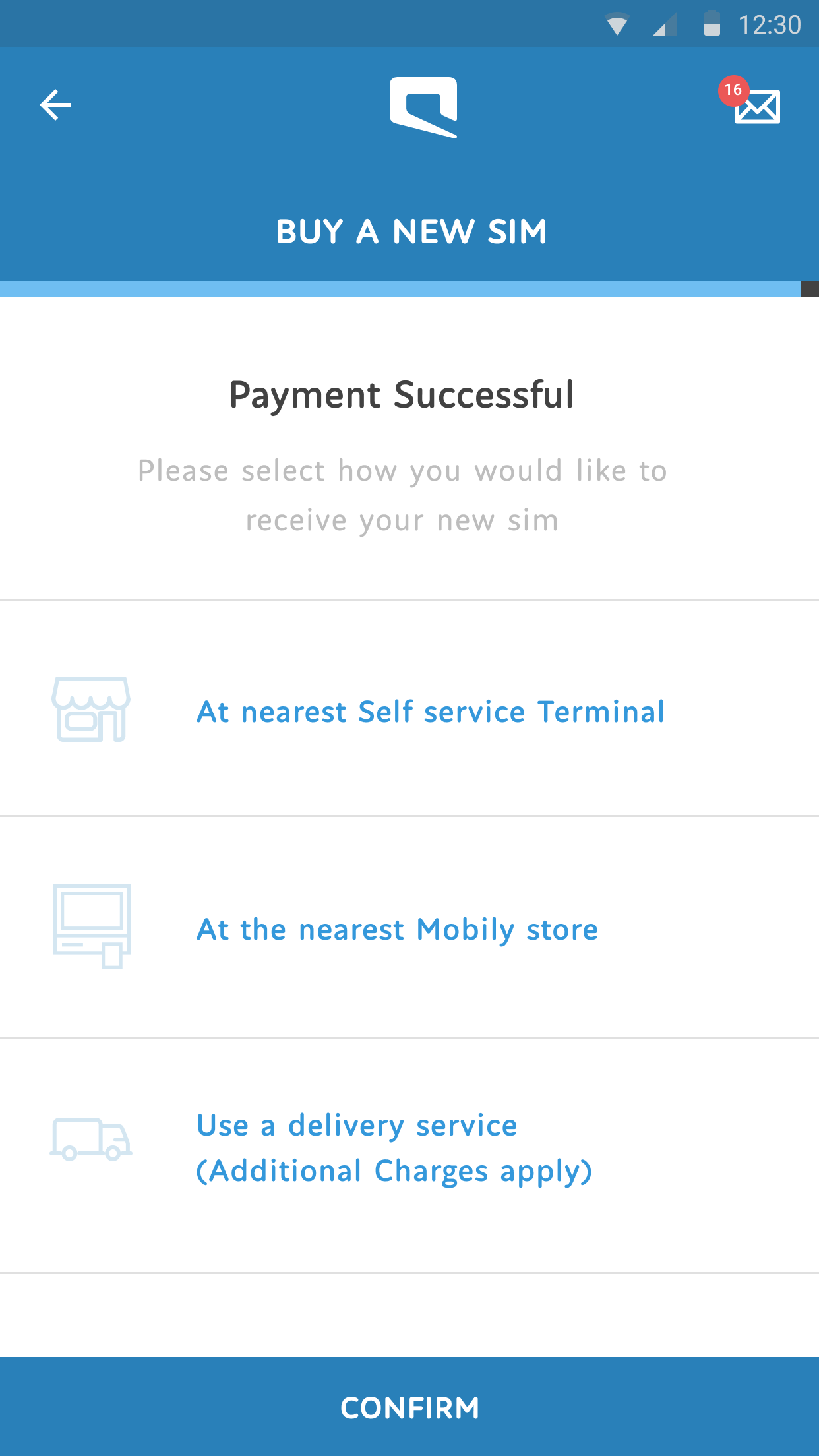 Mobile app development case study - Telecom industry - Mobily Payment screen